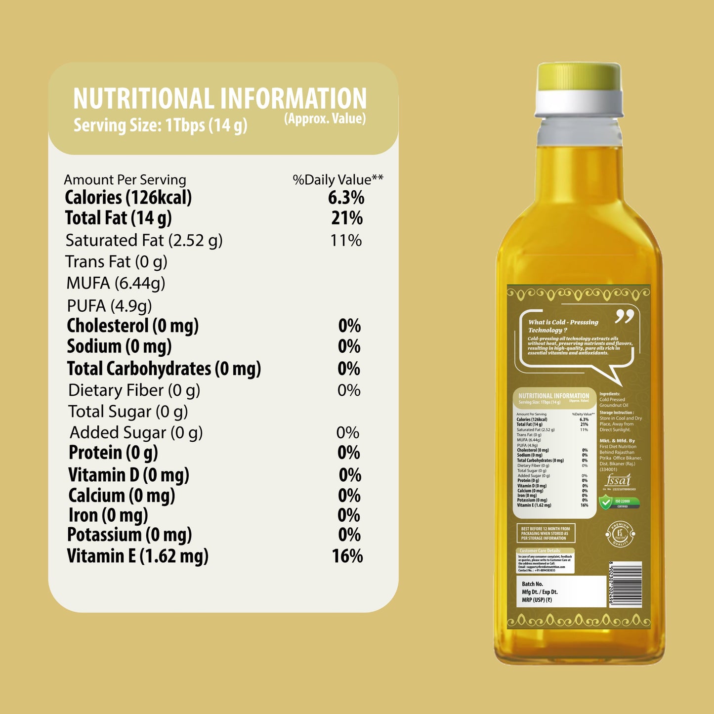 Groundnut Cold Pressed Oil β Earthy, Aromatic, Authentic!