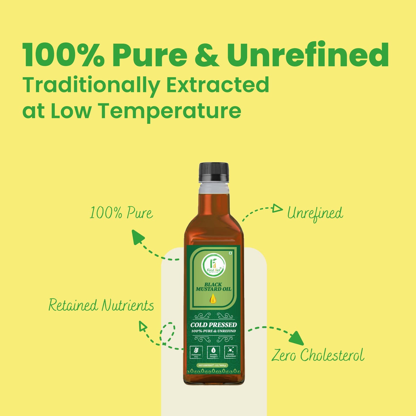 Black Mustard Cold Pressed Oil โ Pure Essence of Nature! (Pack Of -2)