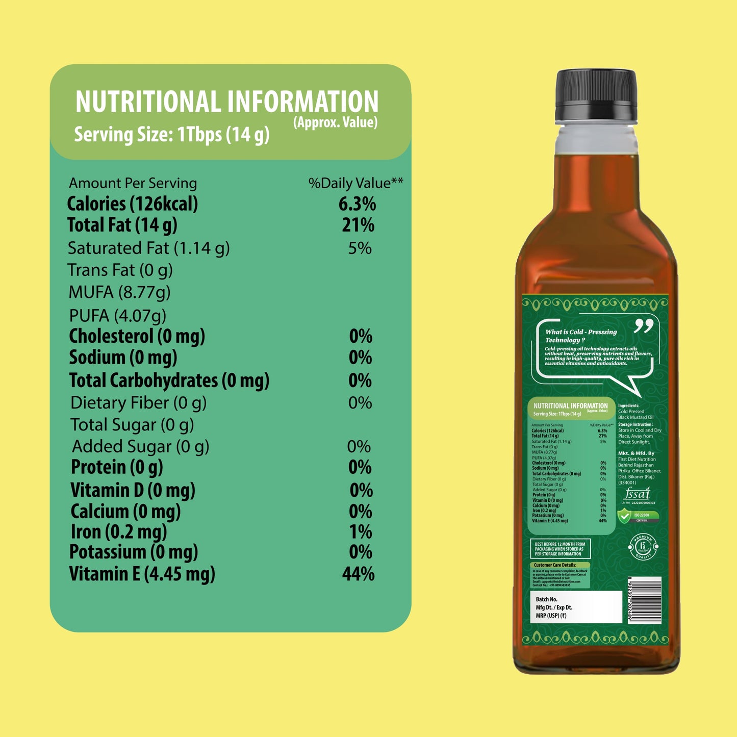 Black Mustard Cold Pressed Oil โ Pure Essence of Nature!