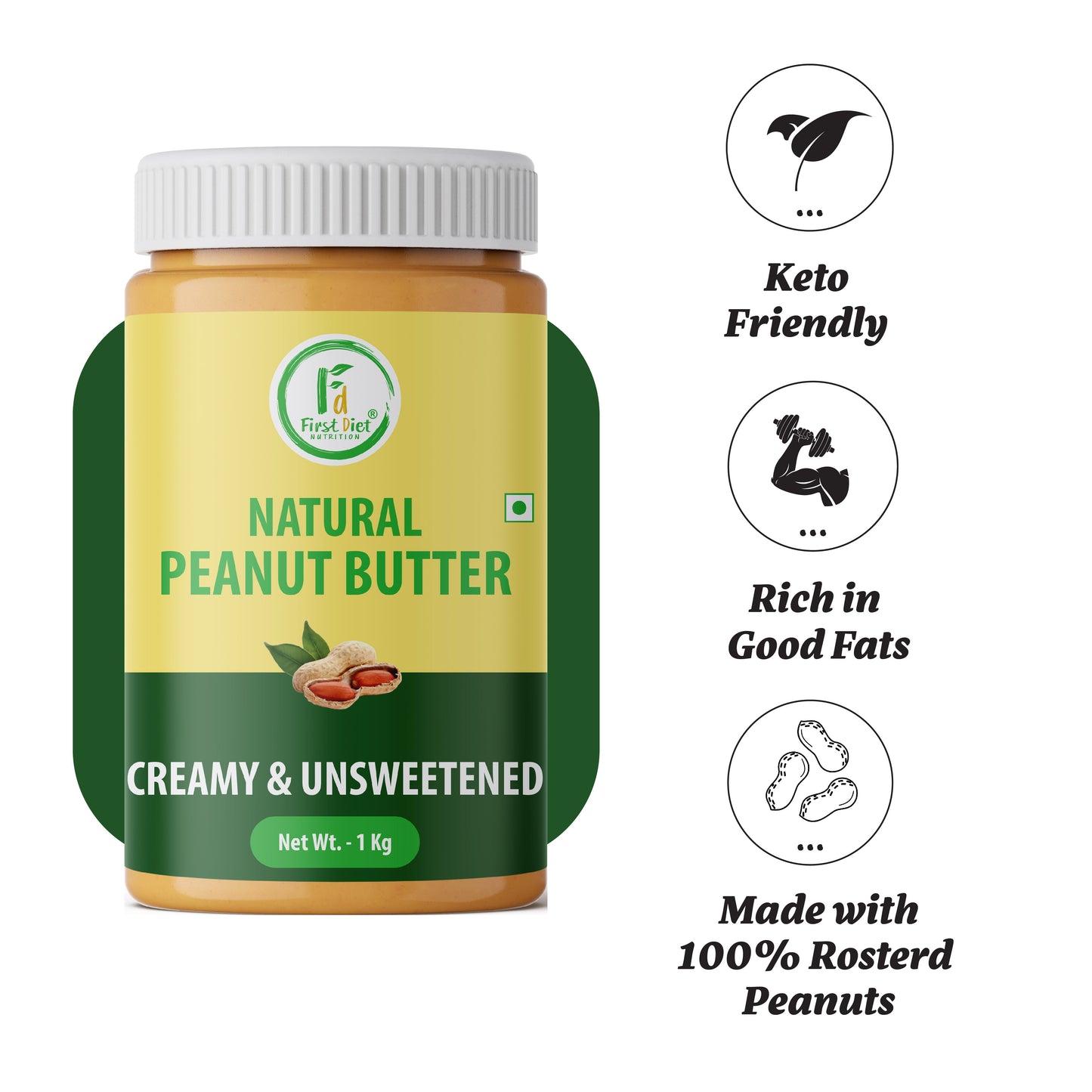 Natural Creamy Peanut Butter – Smooth Fuel for Your Day! (Pack of -2)