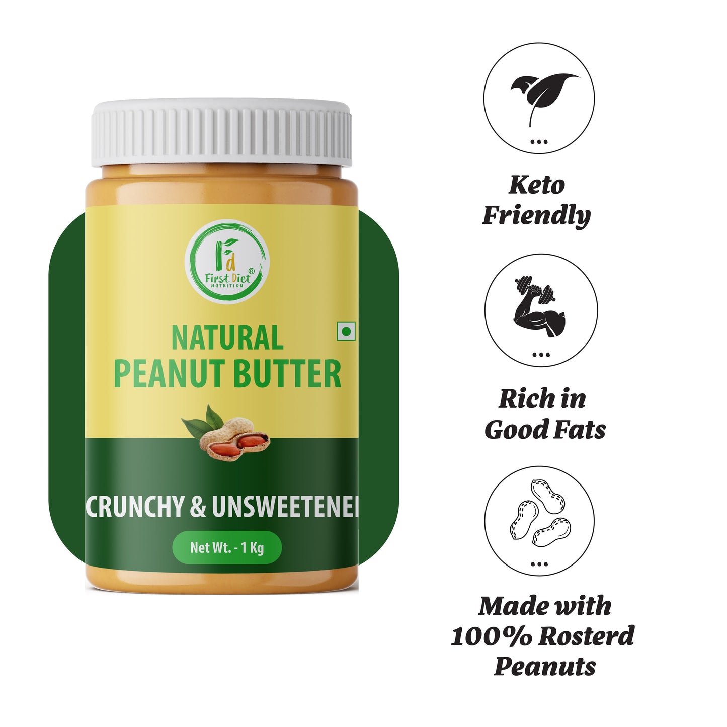 Natural Crunchy Peanut Butter – Crunch into Clean Energy! (Pack of -2)