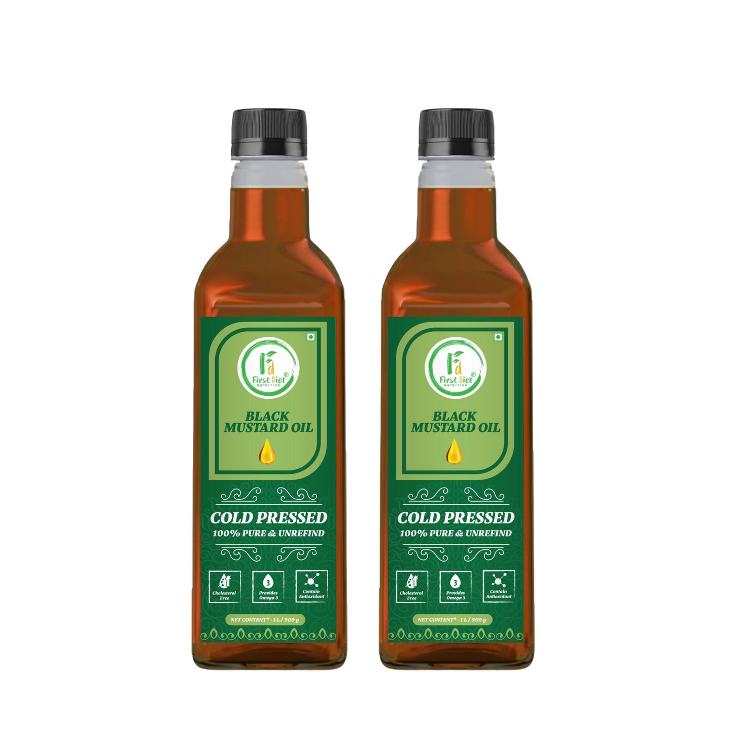 Black Mustard Cold Pressed Oil โ Pure Essence of Nature! (Pack Of -2)