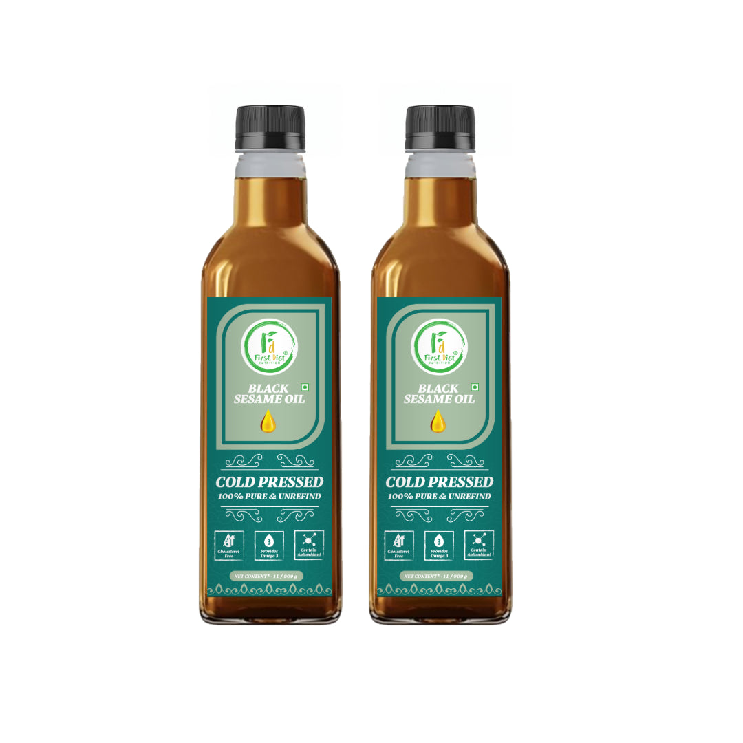 Black Sesame Cold Pressed Oil - Black Gold of Wellness (Pack of -2)