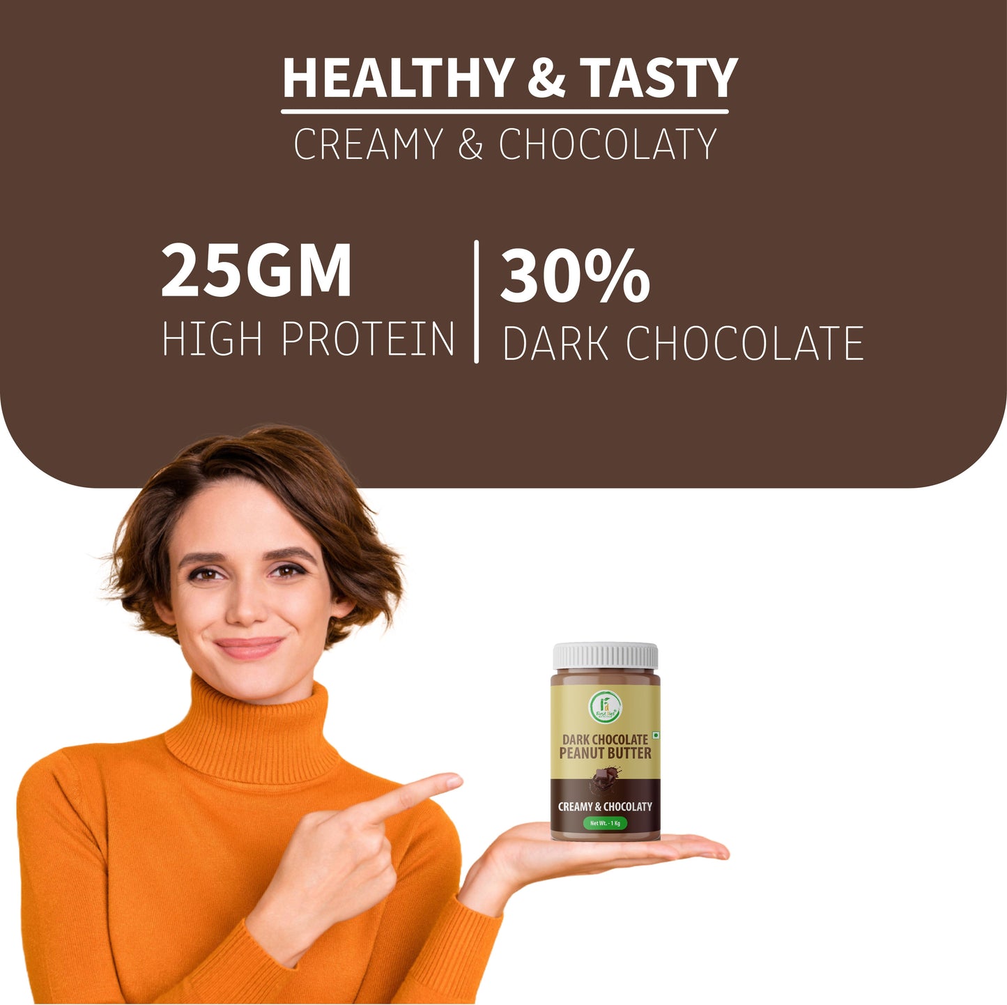 Dark Chocolate Creamy Peanut Butter – Decadence Meets Nutrition! (500gm)