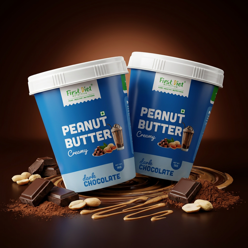Dark Chocolate Creamy Peanut Butter – Decadence Meets Nutrition! 1Kg (Pack of- 2)