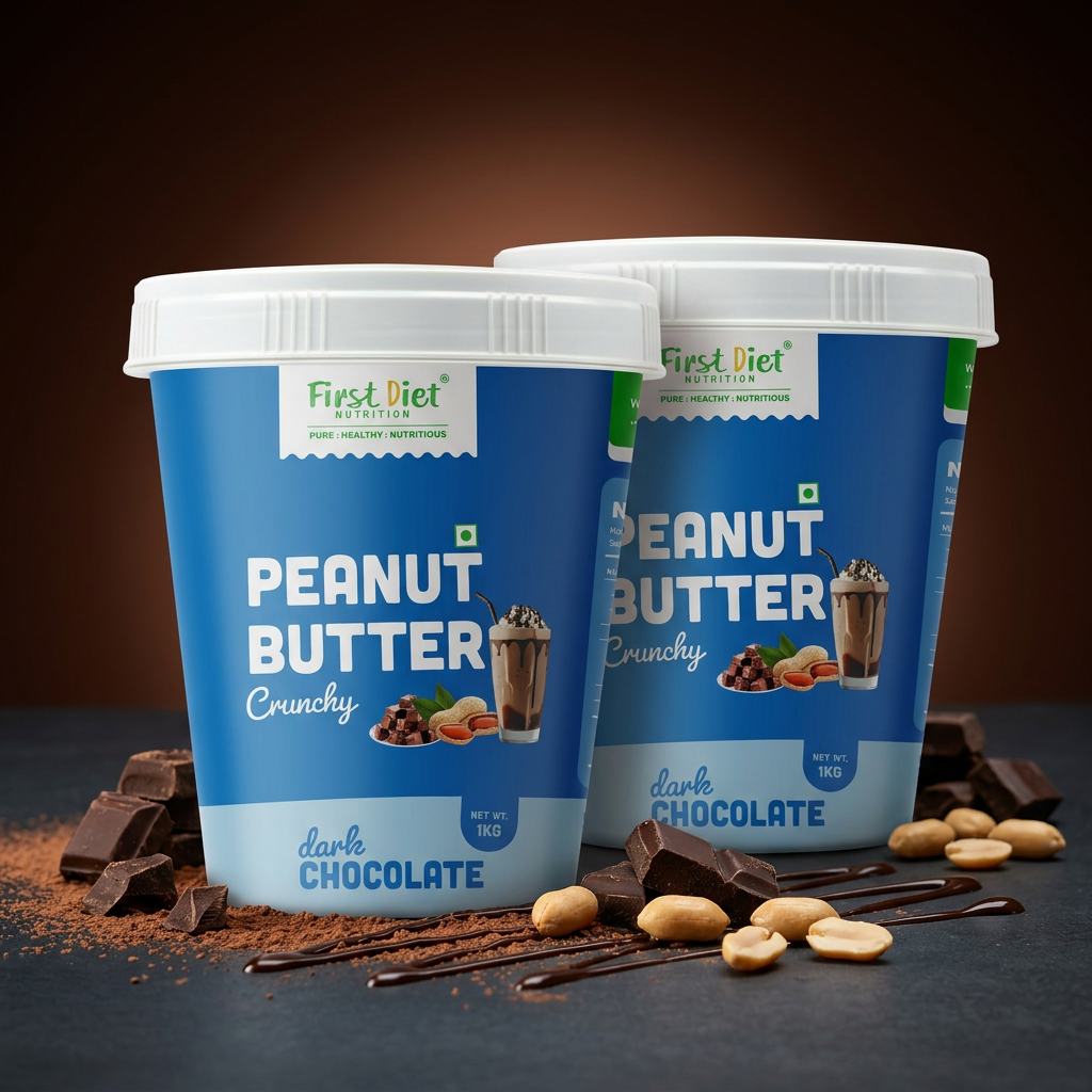 Dark Chocolate Crunchy Peanut Butter – The Perfect Crunch with a Cocoa Twist! 1Kg (Pack of- 2)