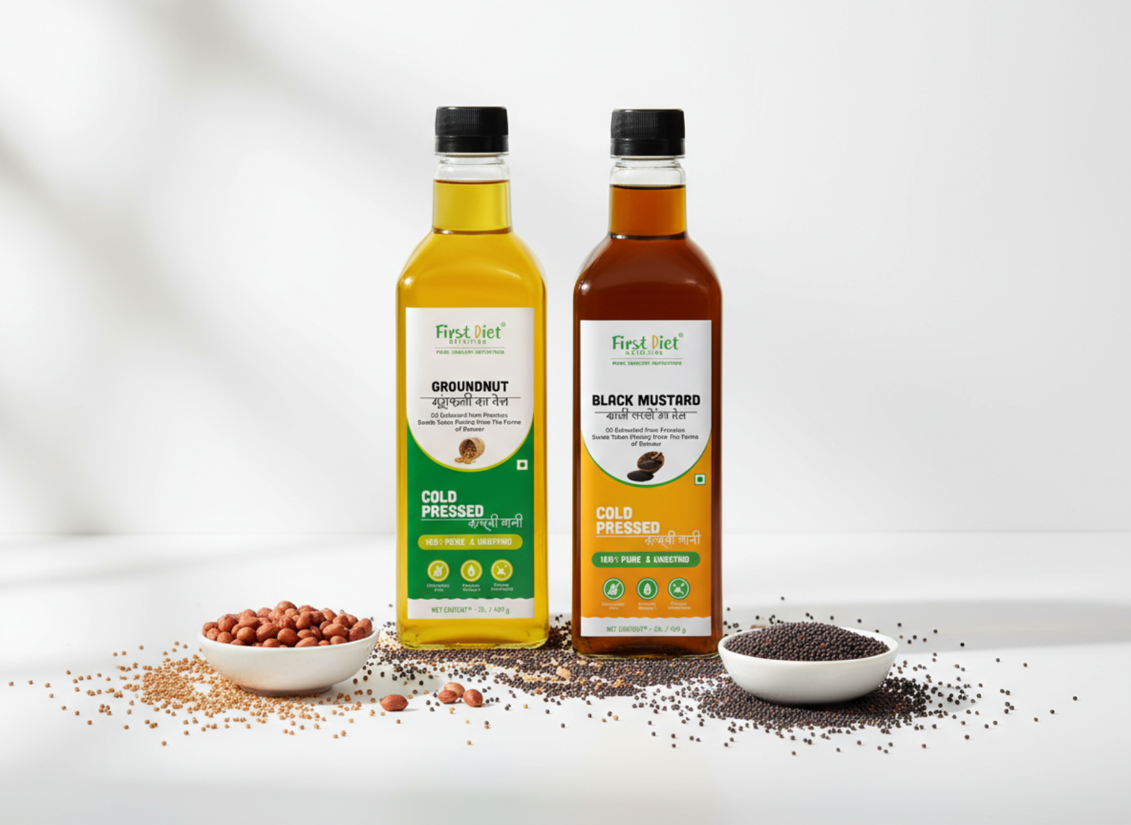 Cold Pressed Essentials Combo – Groundnut Oil & Mustard Oil (1L + 1L)