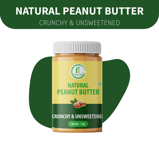 Natural Unsweetened Peanut Butter (Crunchy) - 1Kg