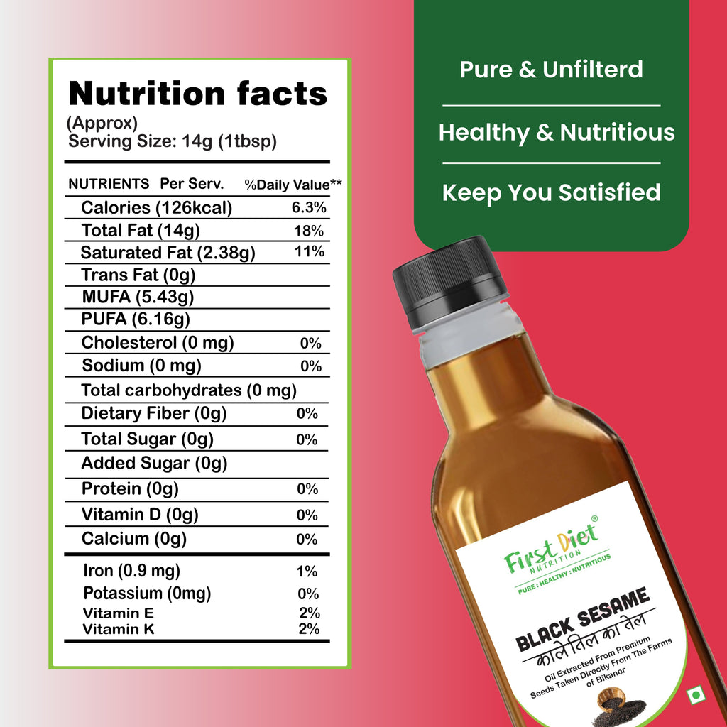 Black Sesame Cold Pressed Oil - Black Gold of Wellness