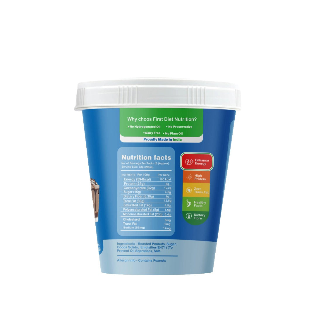 Dark Chocolate Crunchy Peanut Butter – The Perfect Crunch with a Cocoa Twist! (500gm)