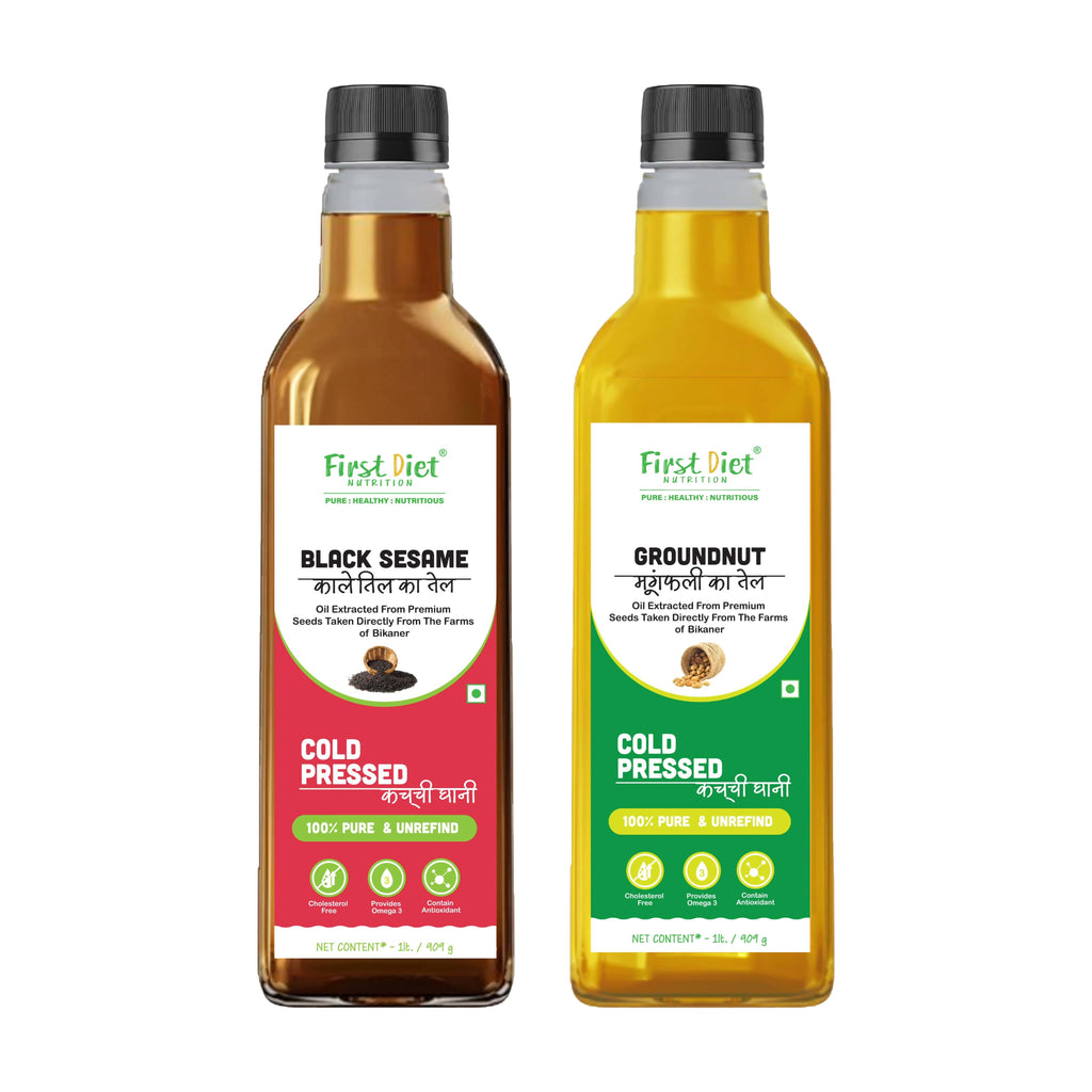 Nutri-Rich Wellness Combo – Groundnut Oil & Black Sesame Oil (1L + 1L)