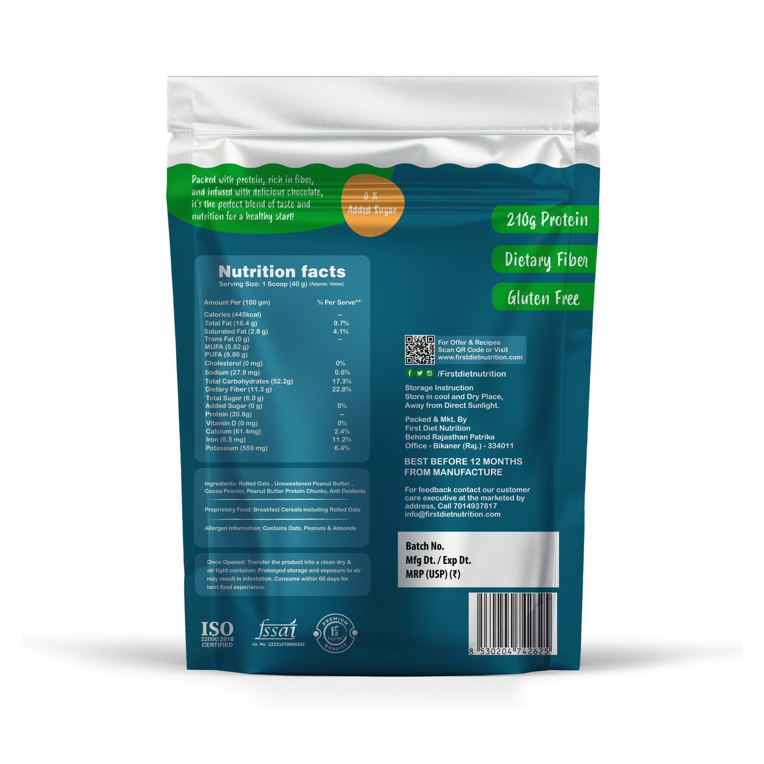 Dark Chocolate High Protein Oats