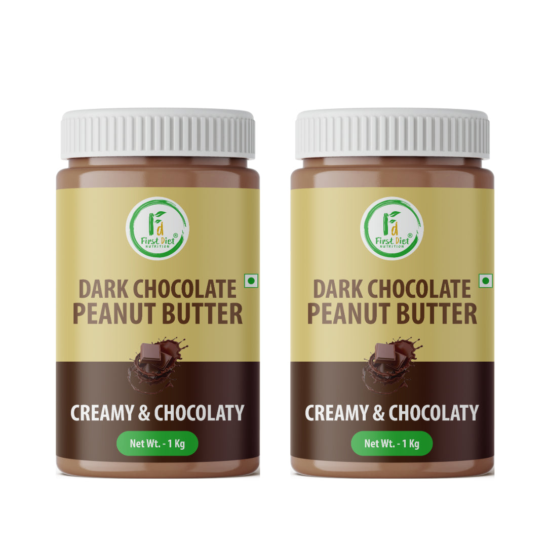Dark Chocolate Creamy Peanut Butter – Decadence Meets Nutrition! (Pack of -2)