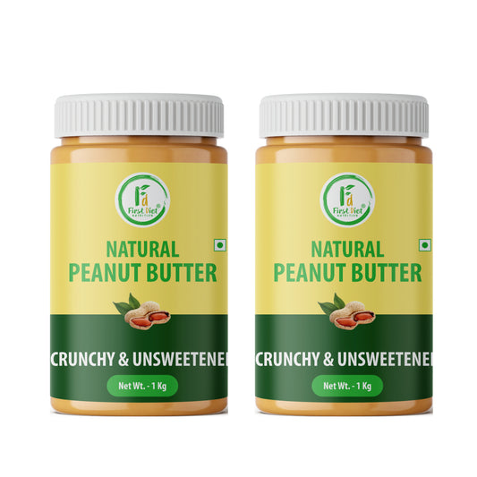 Natural Unsweetened Peanut Butter (Crunchy) - Pack of 2