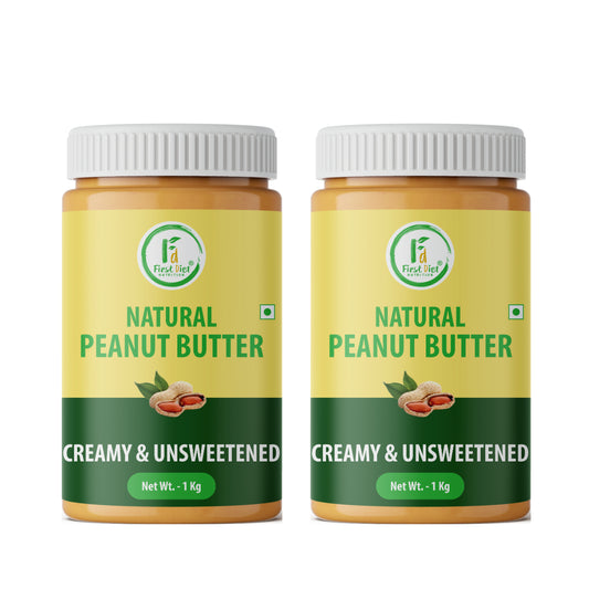 Natural Unsweetened Peanut Butter  (Creamy) - Pack of 2